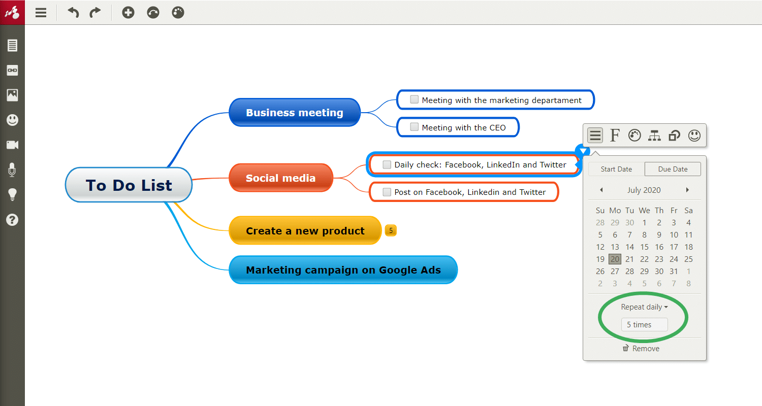 Set a recurring task 6