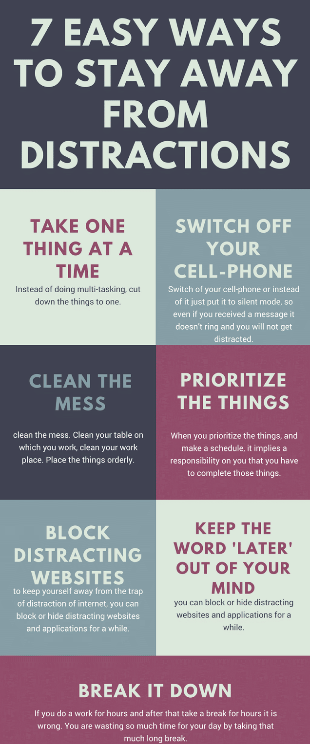 Ways to stay away from distractions