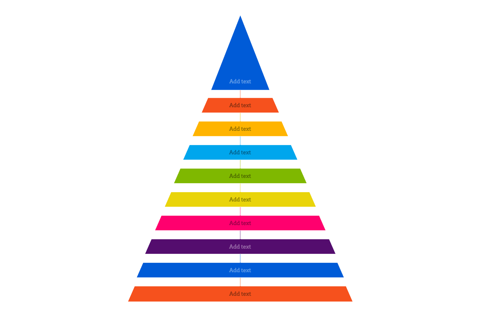 Pyramid chart mind map template (color filled)