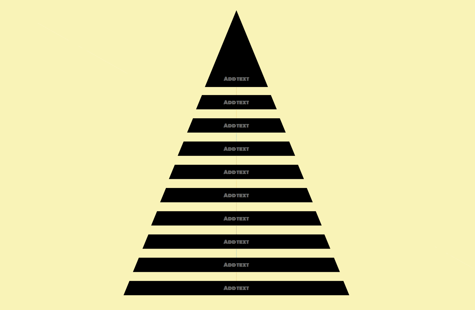 Pyramid chart mind map template (dark filled)
