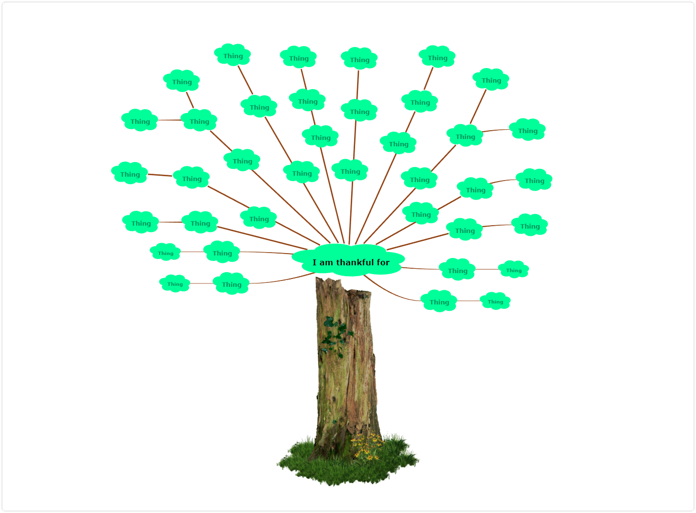 thankful tree for a positive mindset - self improvement tip