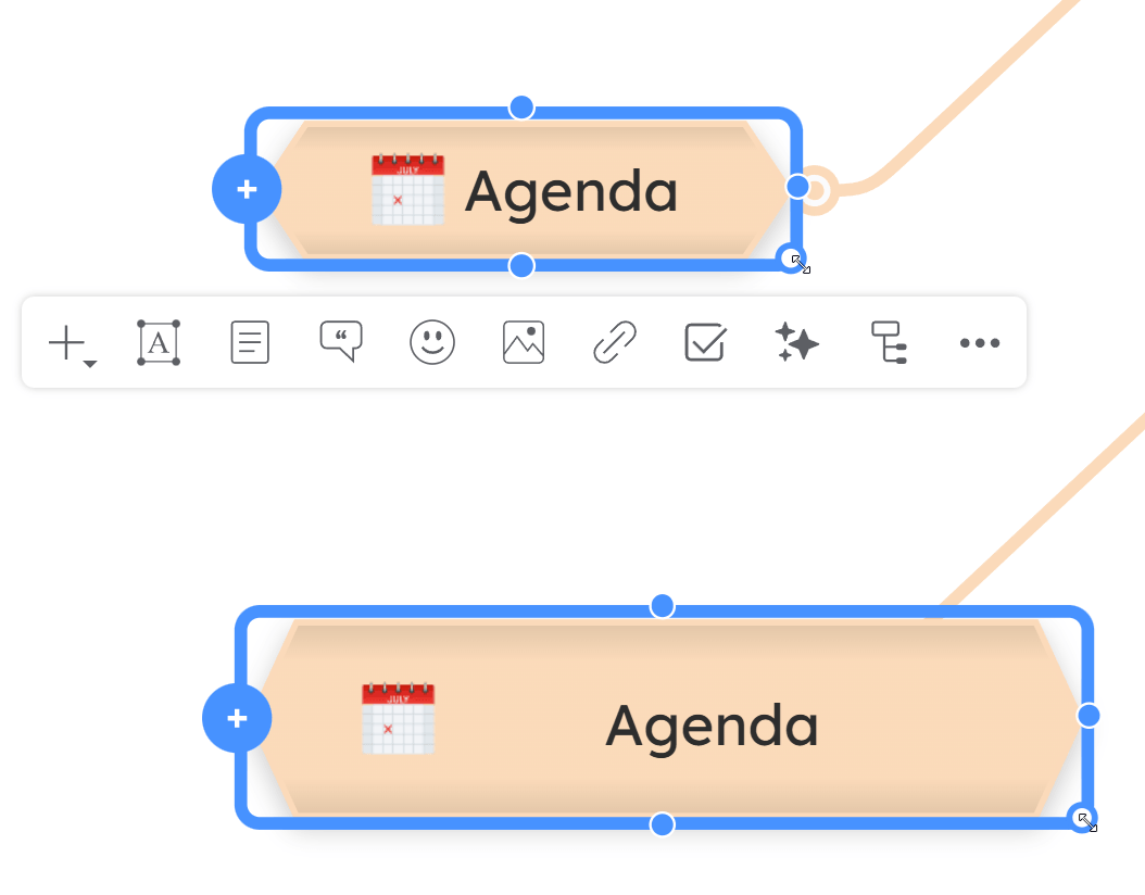 White corner bullet for topic resizing