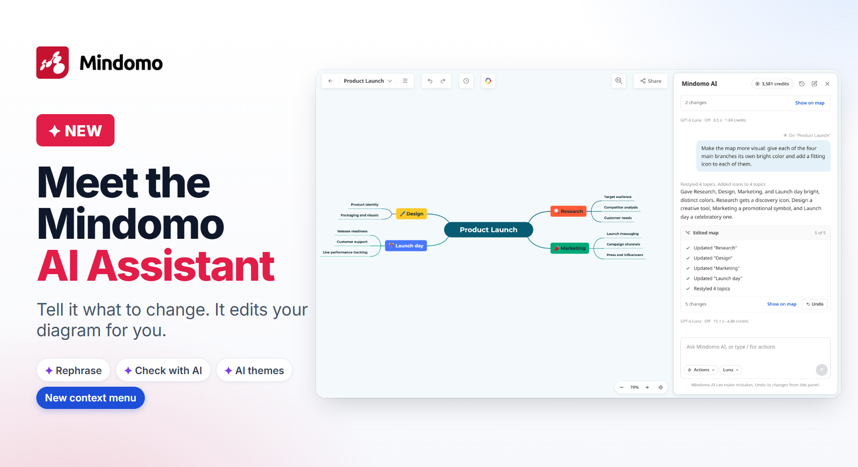 🤖 Meet the Mindomo AI Assistant & the New Context Menu