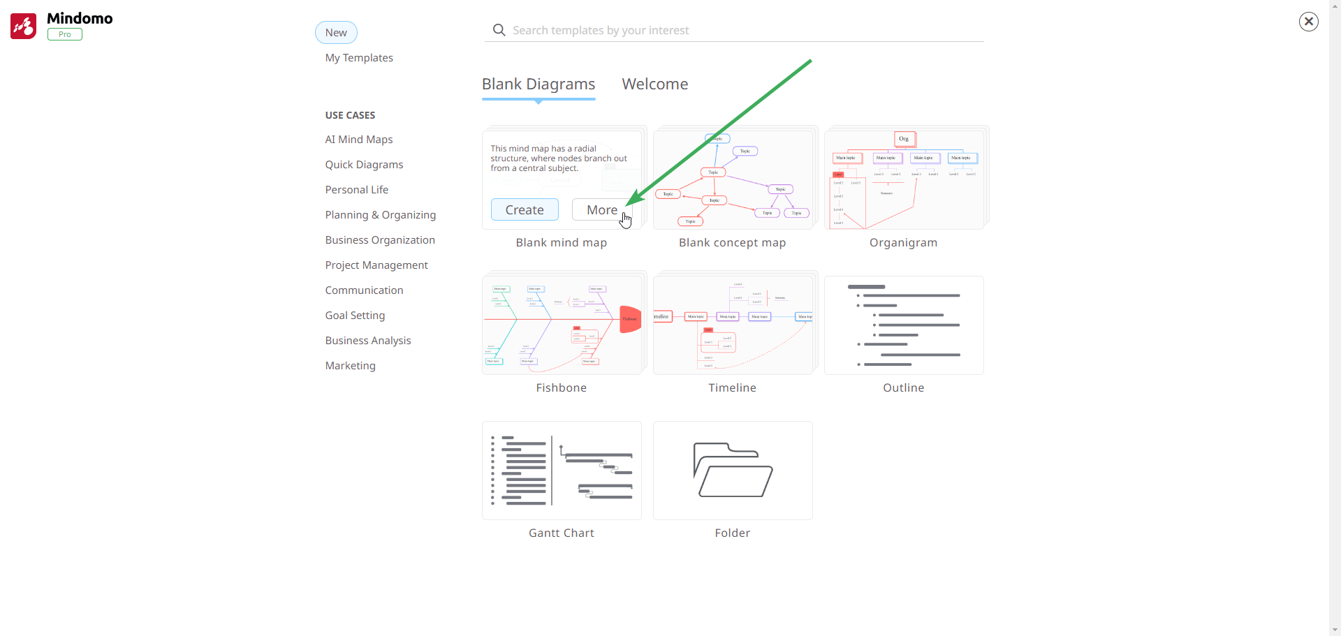 Create a mind map from scratch
