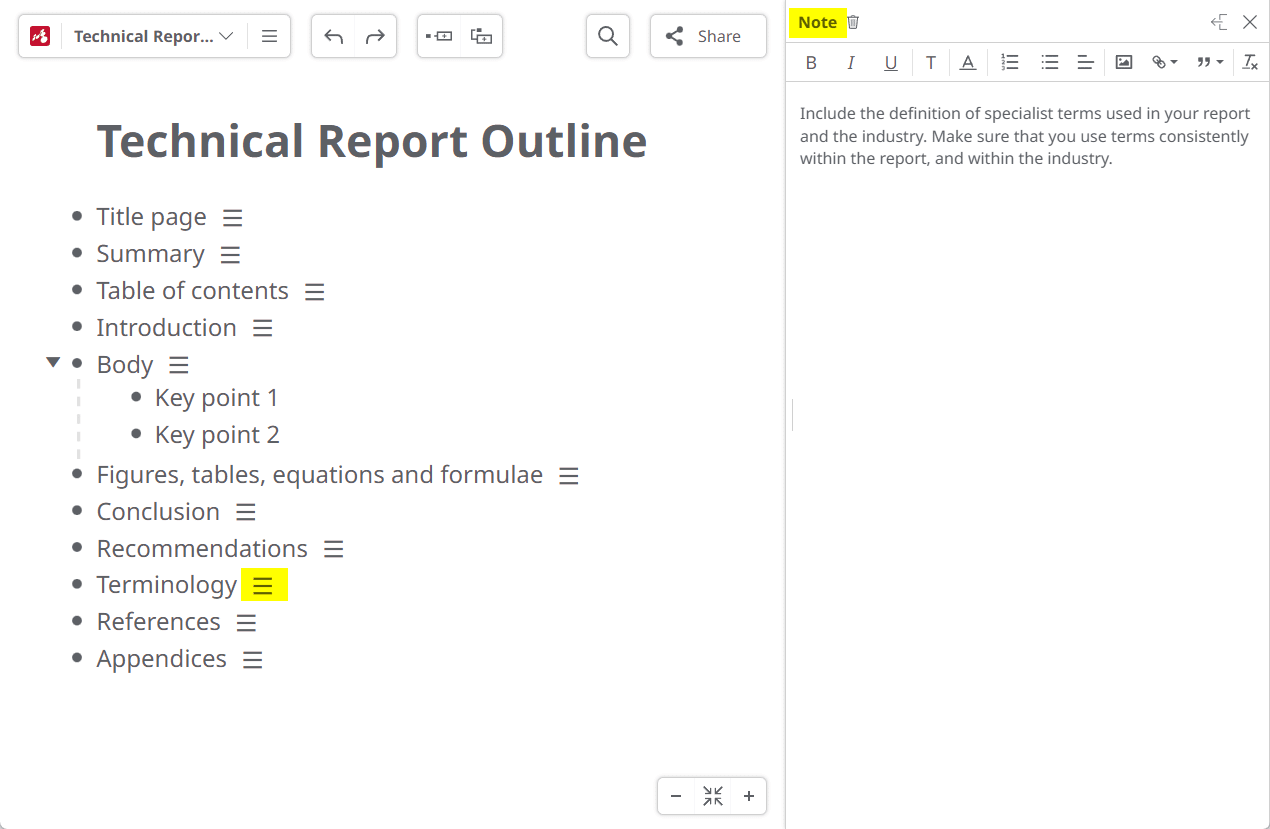 Technical report outline sample