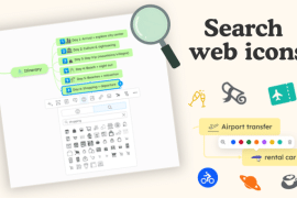 Search web icons and add them to Mindomo diagrams