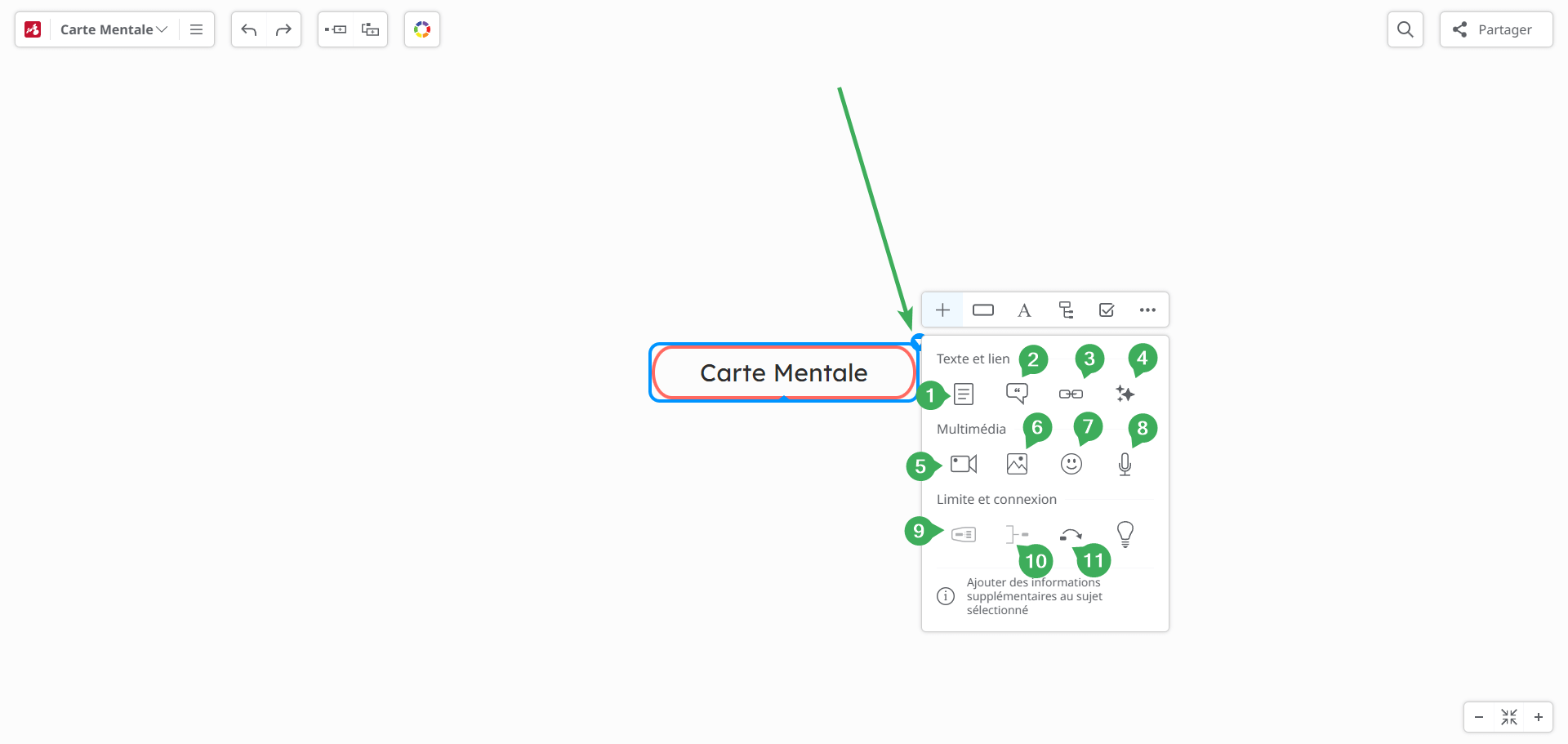 personnaliser l'appli de cartes mentales