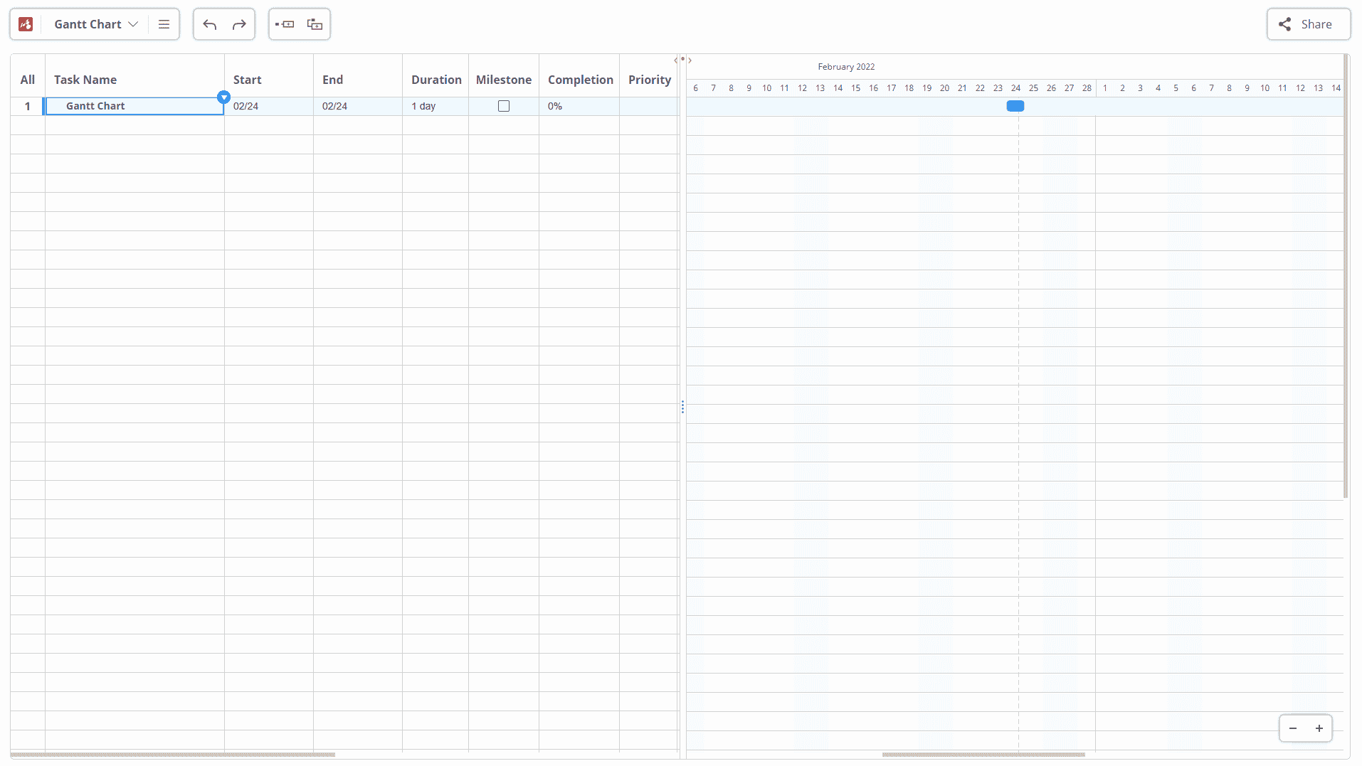 Gantt chart software Step 2