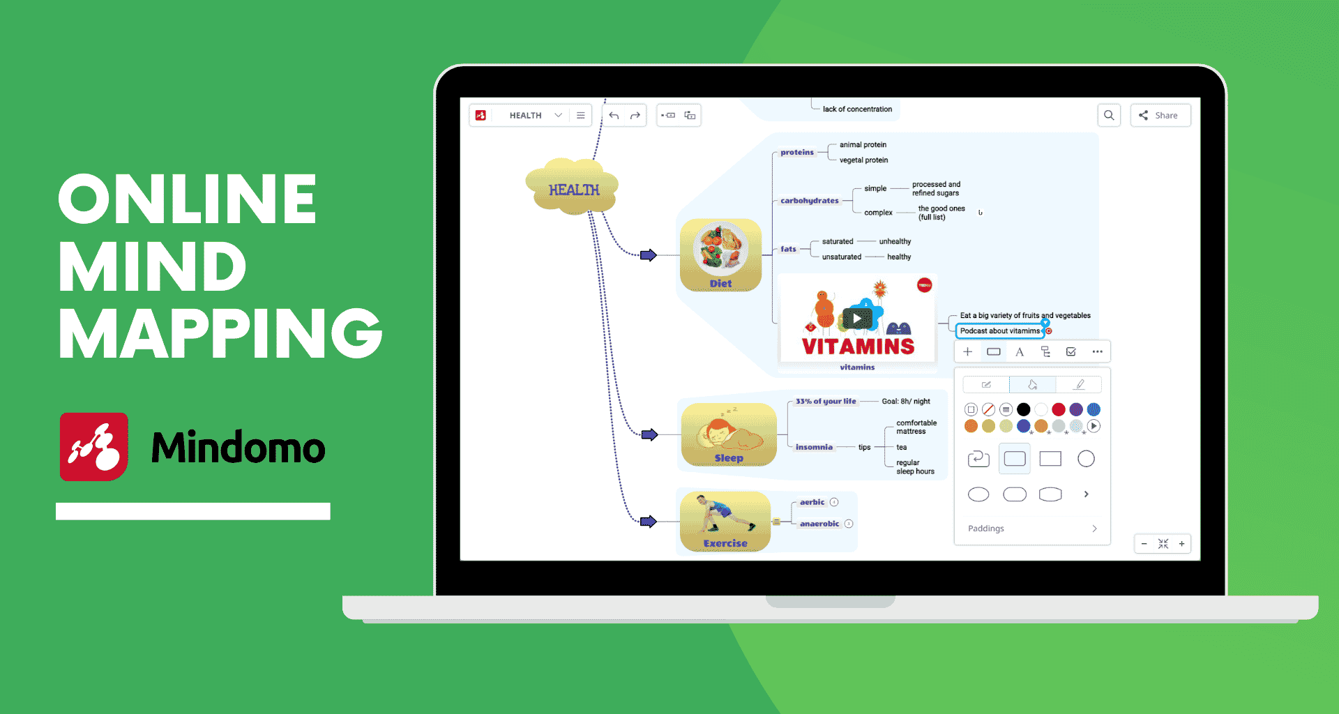 Mindomo Mind map website