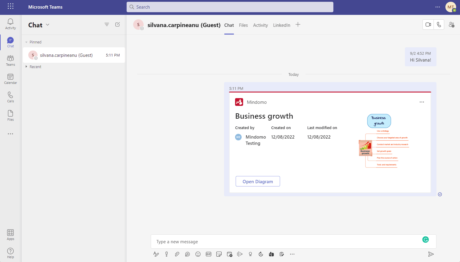 Mindomo Microsoft Teams mobile mind map example