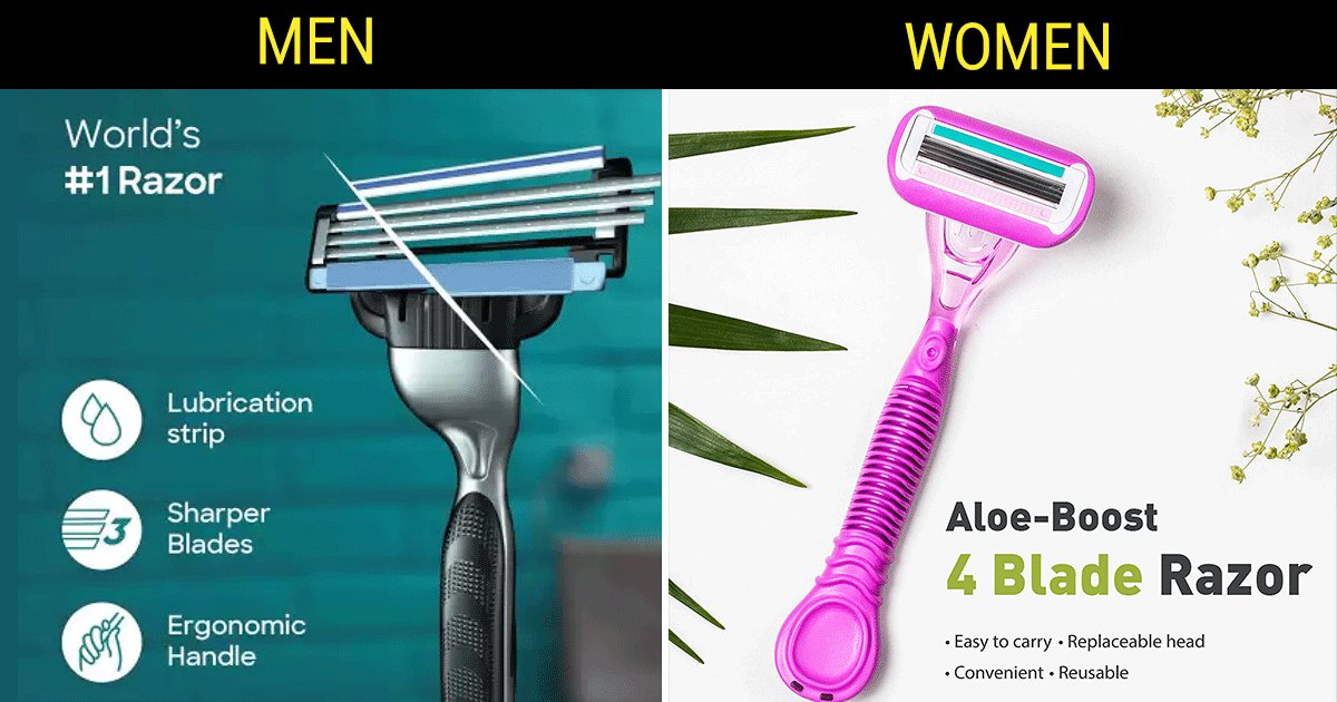 As you can see this company sells razors to both genders which is an example of demographic marketing