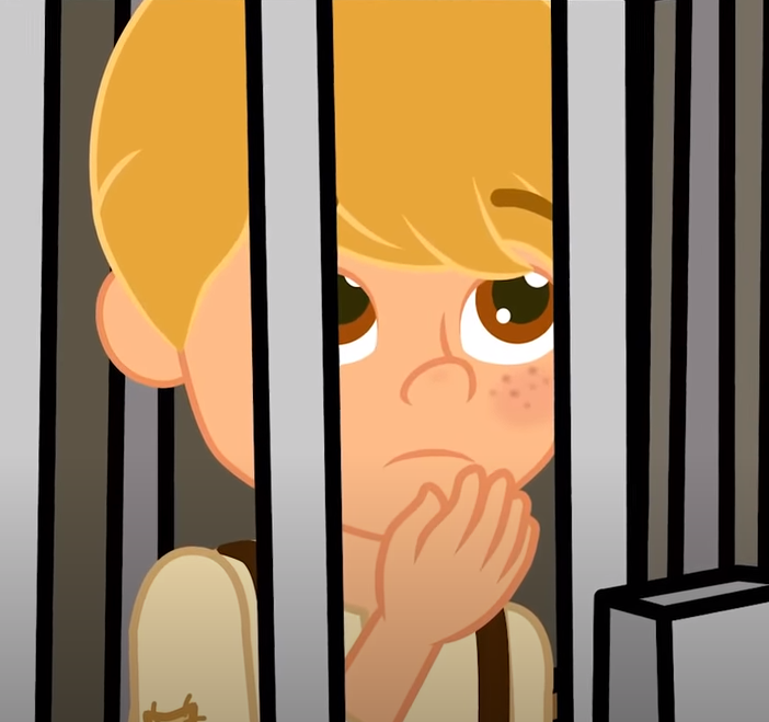 Locked Hansel in a cage