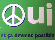 Potential Artifact (Physical):
A propaganda poster supporting the 'Yes' side of the referendum, which was common in Quebec.