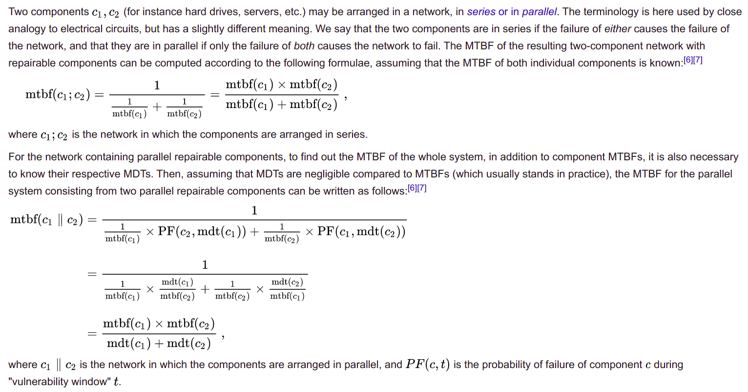 Calculation for in-series and in-parallel components