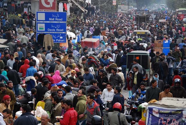 Pakistan land area: 881,913 km^2. Pakistan population: 227 million