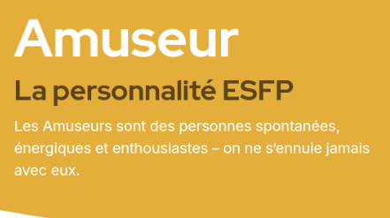 L'evaluation dit que je suis un Amuseur. Je suis pas d'accord avec mes résultats.