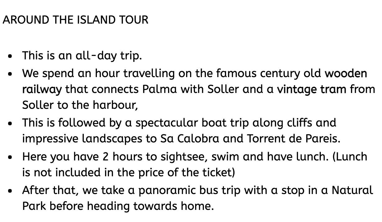 This very special tour takes you all around the island on an all-day trip. After an hour travelling on the famous century old