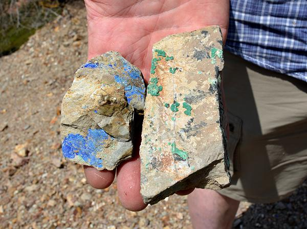 Minerales secundarios de cobre: Azurita y malaquita