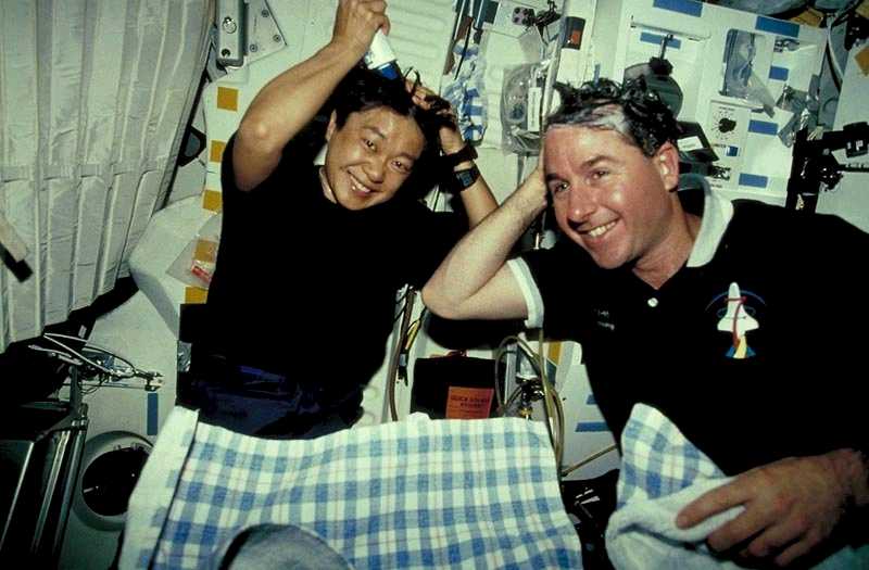 Showering in space 🚿