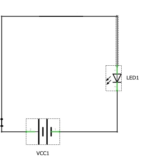 CIRCUITO DI UNA LAMPADINA LED