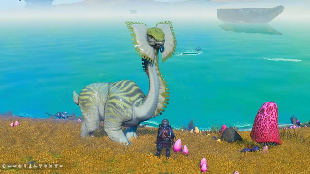 dinosaur on cool planet