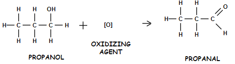 Propanol + Oxidizing Agent --> Propanal