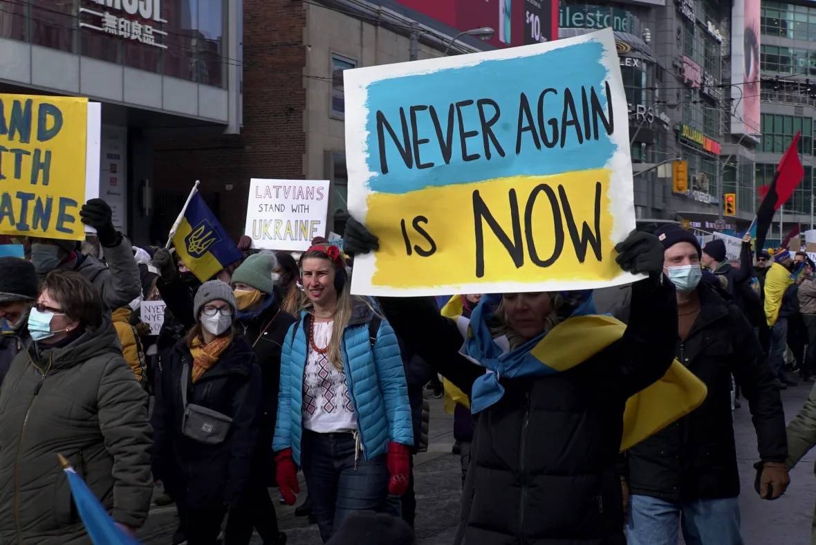 Media

Citizens held demonstration to show of solidarity with Ukraine on Sunday. They protested the Russian invasion of Ukrai