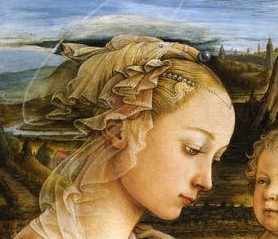 Il volto e l’articolata acconciatura con veli sottilissimi e perle, che evidenzino l’estremo virtuosismo dell’artista, verran