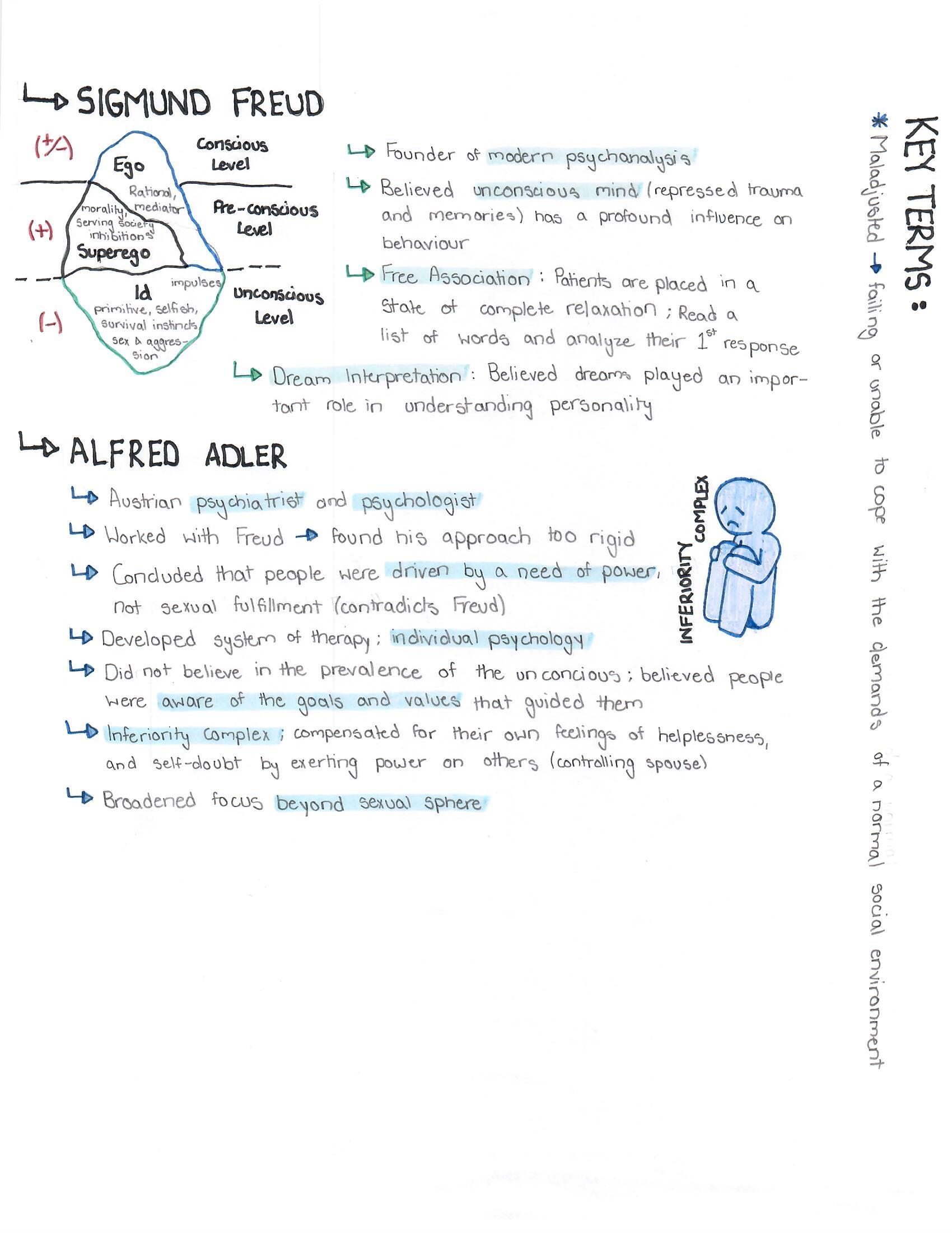 Sigmund Freud, Alfred Adler