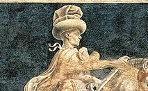 il CONDOTTIERO appare fisso e fiero, non spaventato dall'animale. Questo ne esalta le virtù militari