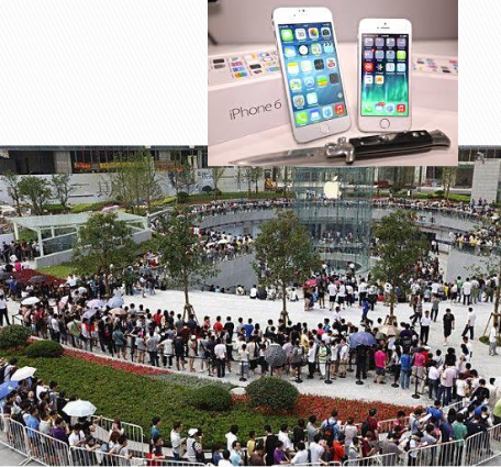 Fil d'attente pour un iPhone