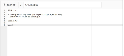 Changelog do gitLab