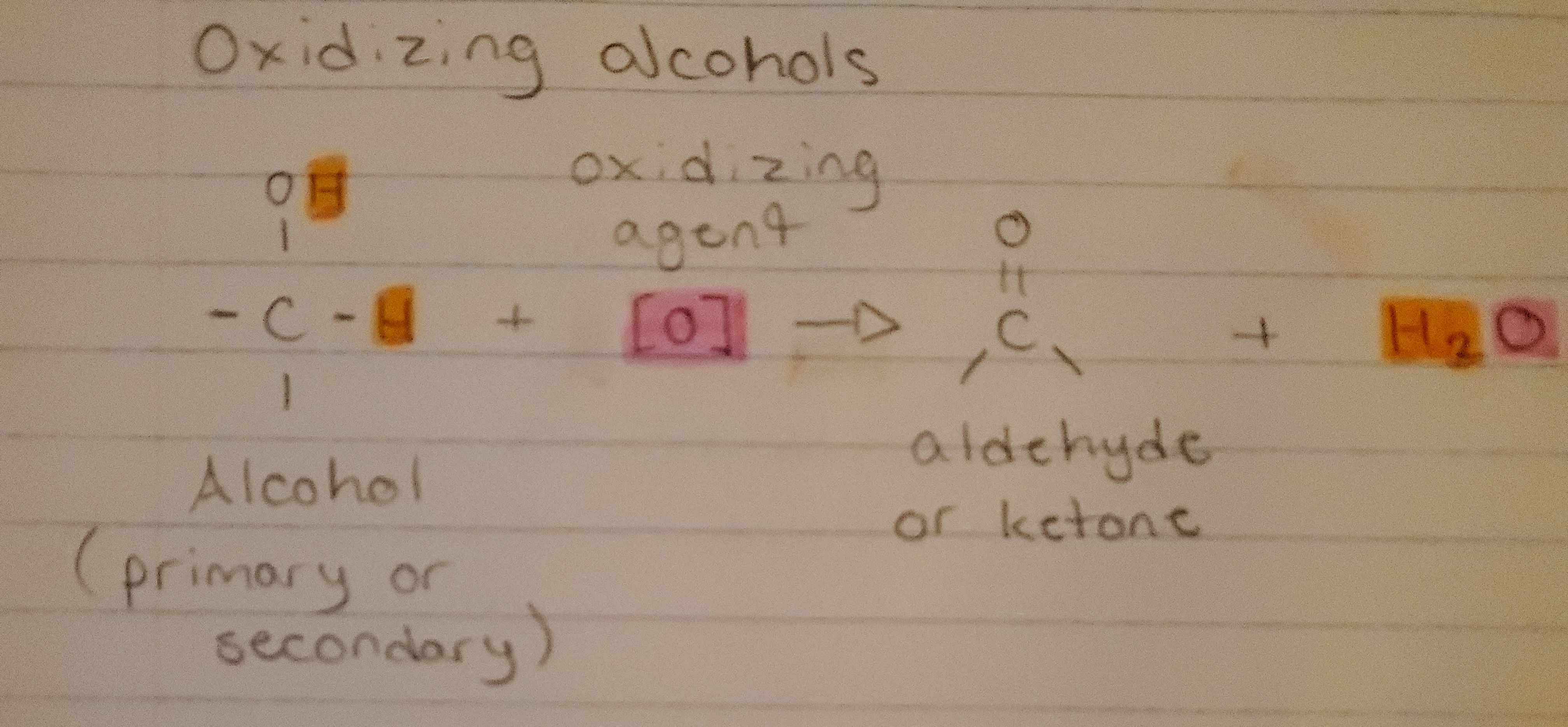 Of a Primary/Secondary alcohol