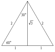 Angles for: 30° and 60°
