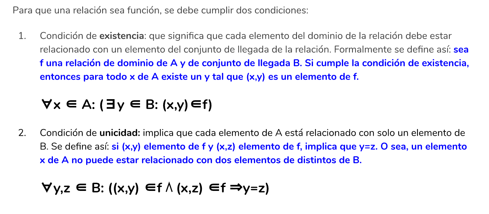 Existencia y unicidad