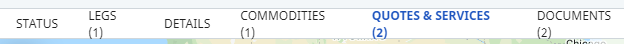 top bar with shortcuts