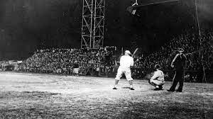 The first baseball game was between the The Knickerbocker baseball club of New York and a cricket team in 1846.