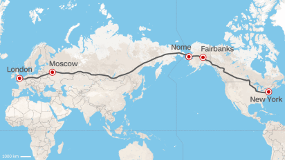 But the traveled from another country to Canada. Most people think Russia because a long time ago there was a ice bridge that