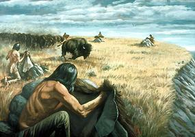 Plains Cree buffalo hunting:
After his brother Bear dies, Stone embarks 
on a Buffalo hunt with an elder. 
The elder tells hi