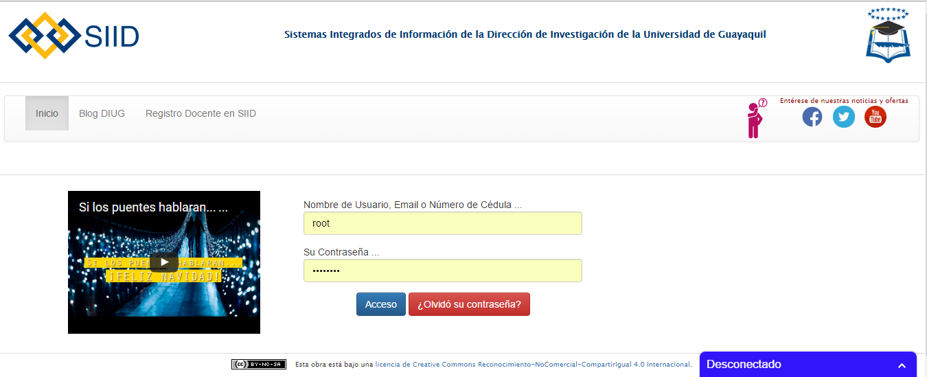 Acceso al SIID - Inicio