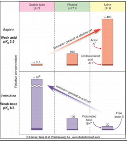ionization in different compartments