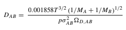 Diffusivity for gases