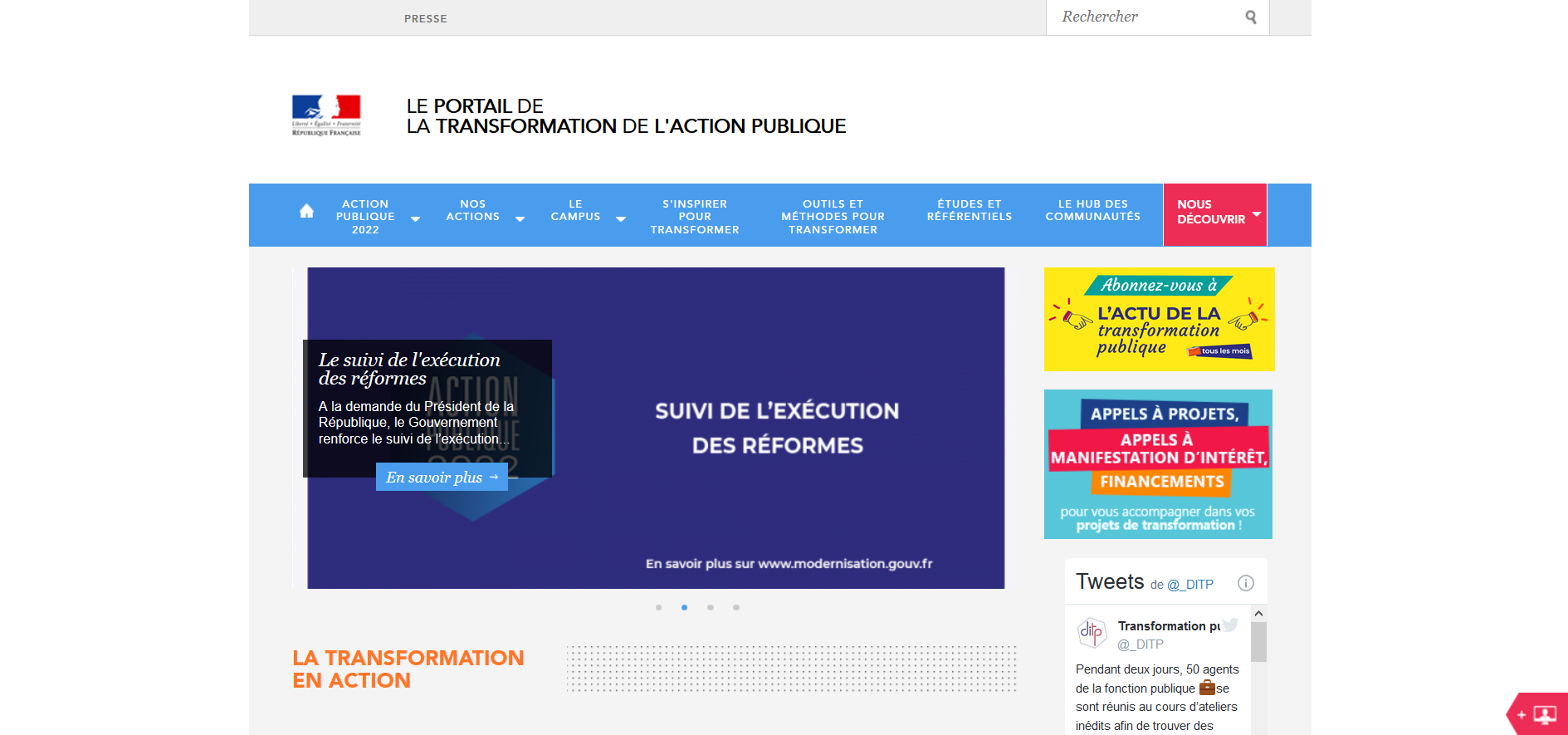 le site internet www.modernisation.gouv.fr 
(en particulier la rubrique Documentation).