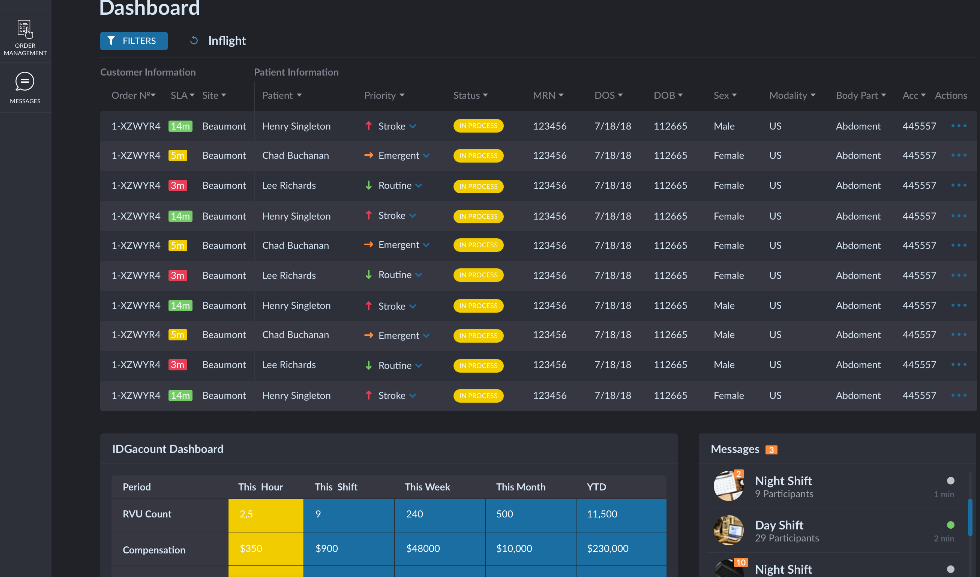 Dashboard page