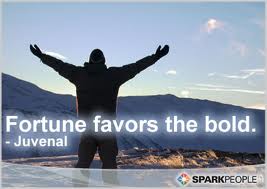 "Fortune favors the bold."

People who bravely go after what they want are more successful than people who try to live safely