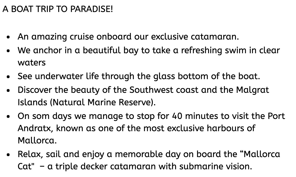 The paradise cruise is a truly amazing trip on board an exclusive triple-decker catamaran. After anchoring in a beautiful bay