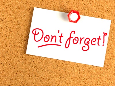 Don't forget to bring...