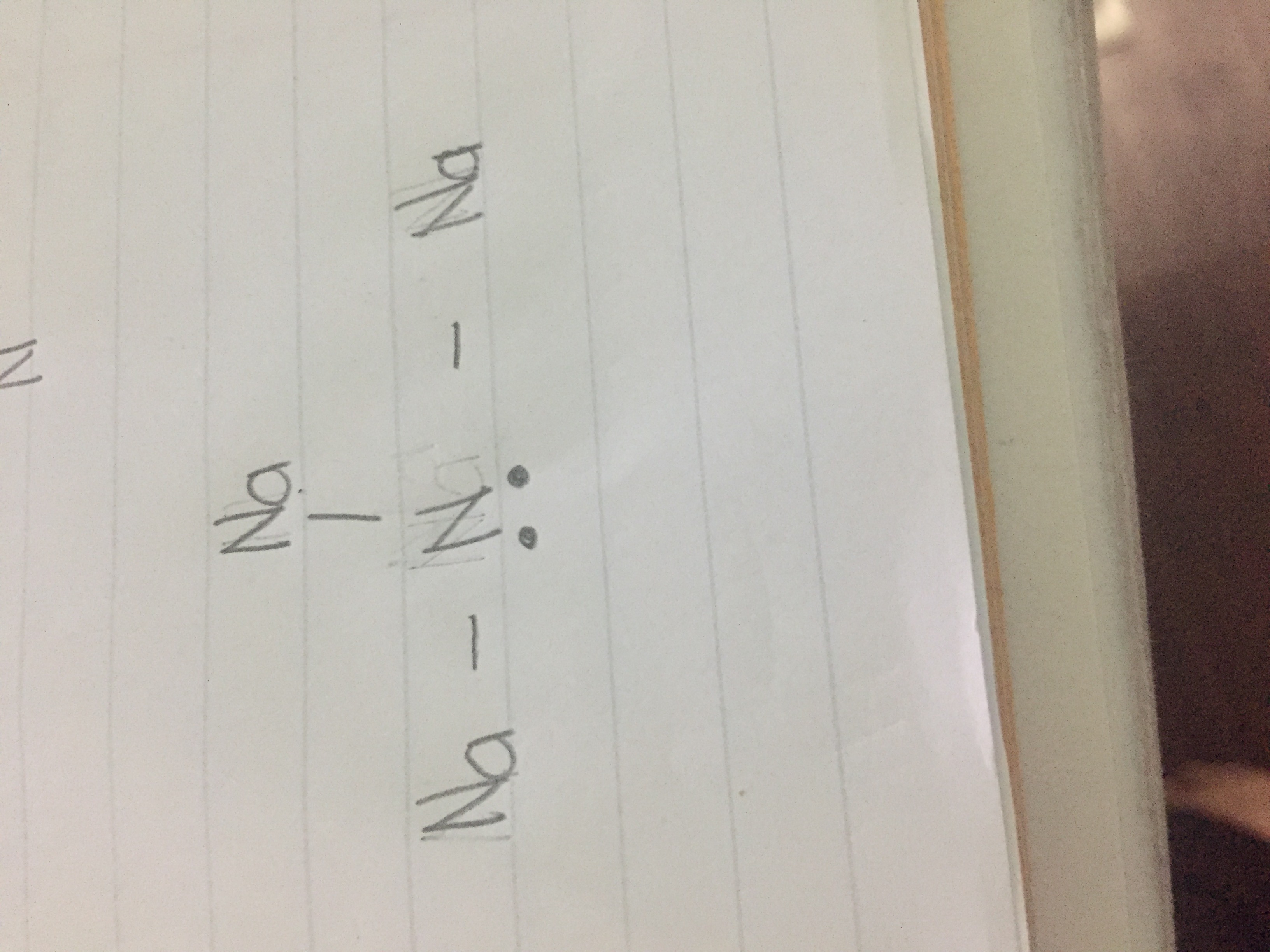 Now nitrogen shares 2 electrons with each sodium atom where sodium receives it 1 missing electrons and nitrogen receives 6 el