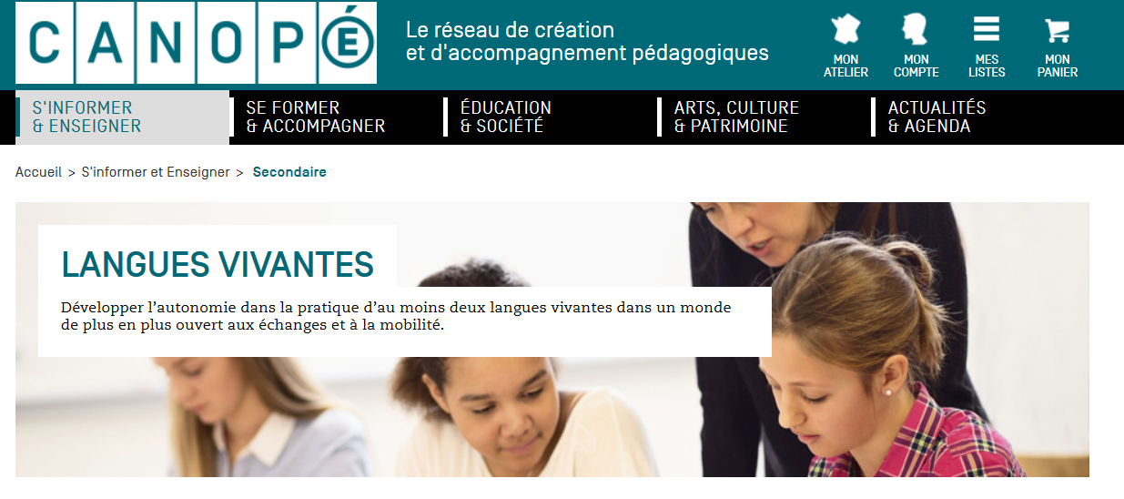 Sélection langues vivantes de réseau-canope.fr