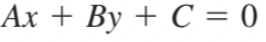 Standard Form/ 
Cartesian Equation of a Line
n= (A,B) representing a normal line to this vector